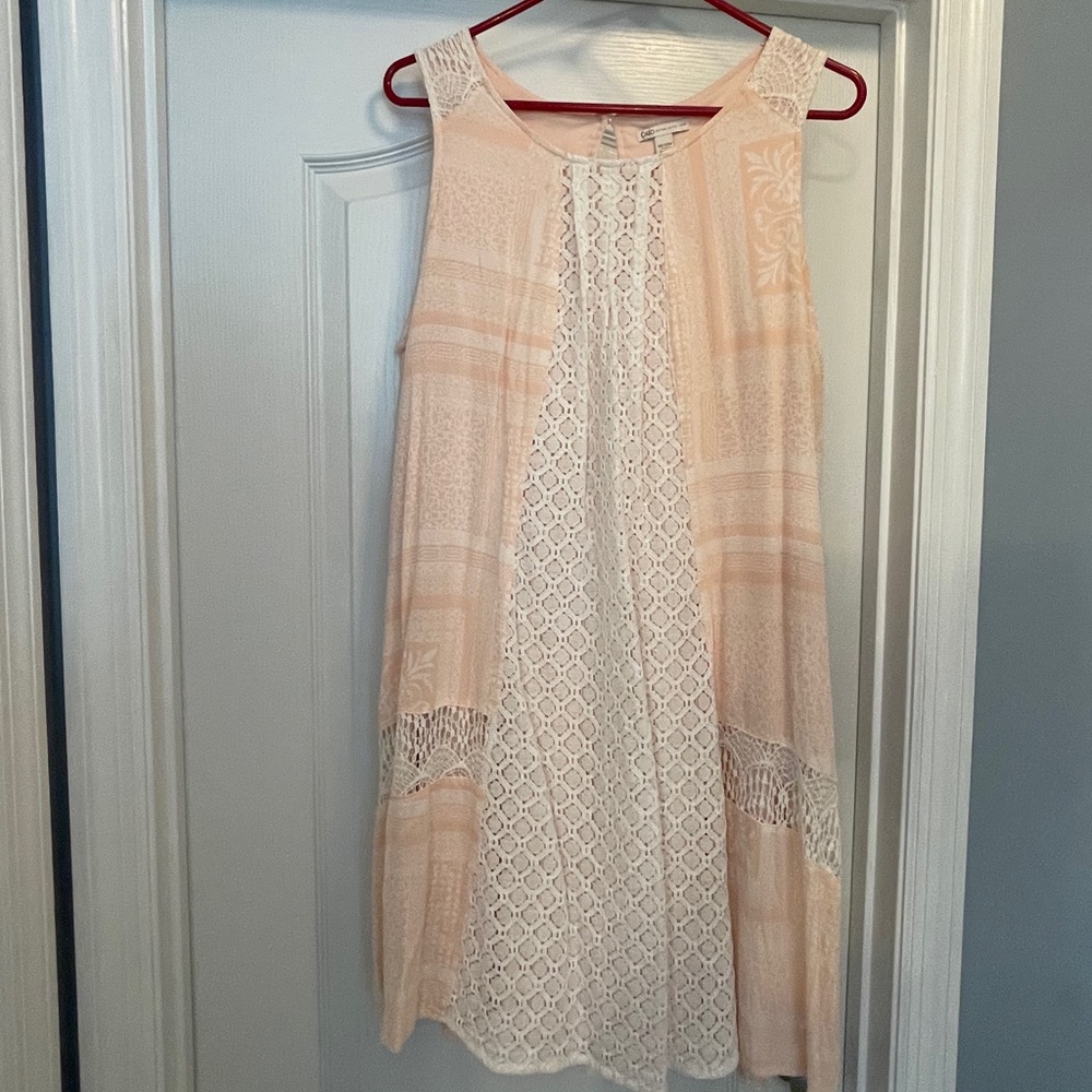 Cato Peach and Cream Dress